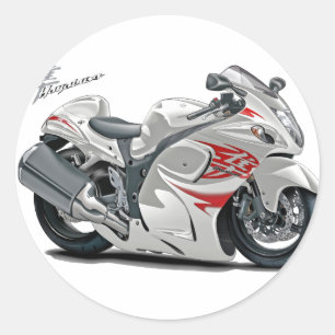 Hayabusa Weiß-Rotes Fahrrad Runder Aufkleber