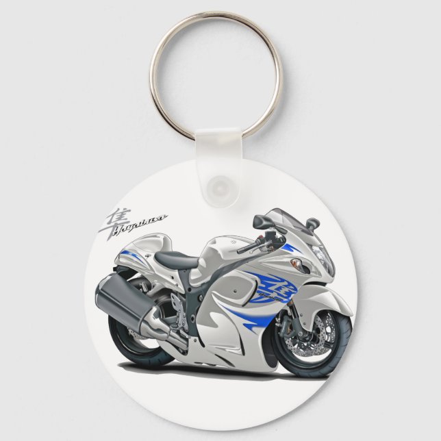 Hayabusa White-Blue Bike Schlüsselanhänger (Vorderseite)