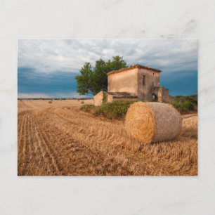 Haybale in der Provence Postkarte