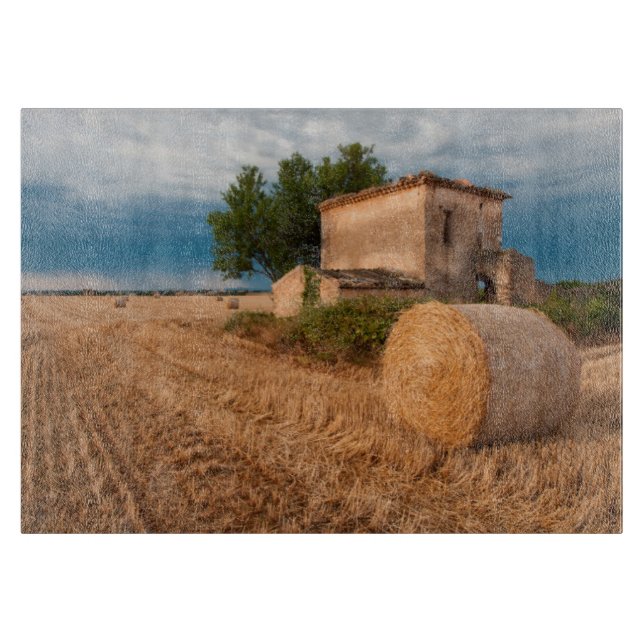 Haybale in der Provence Schneidebrett (Vorderseite)