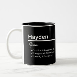 Hayden Jungen Name Definition Personalisierter Bec Zweifarbige Tasse