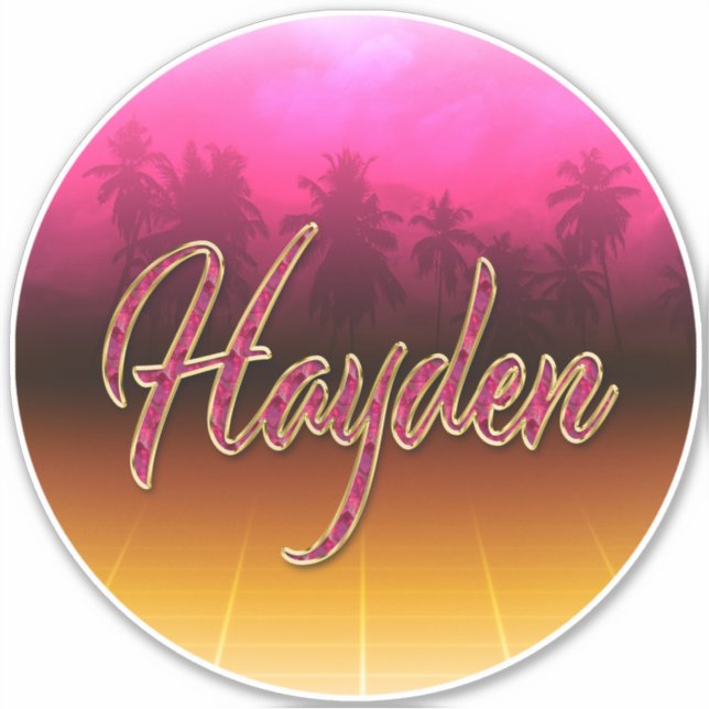 Hayden Vorname Name golden pink Aufkleber Sticker (Vorderseite)
