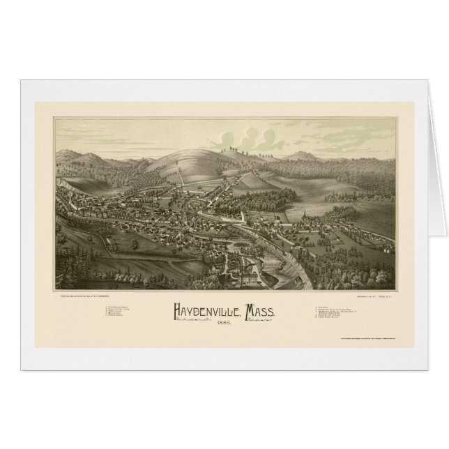 Haydenville, panoramische Karte MAs - 1886 (Vorderseite (Horizontal))