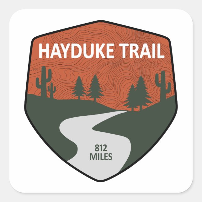 Hayduke Trail Quadratischer Aufkleber (Vorderseite)