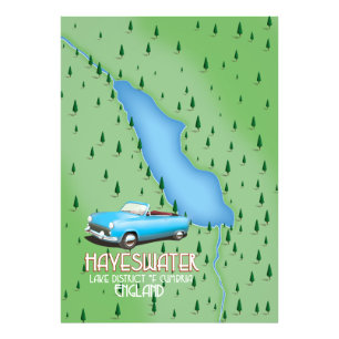 Hayeswater Lake District Karte Reiseplakat Fotodruck