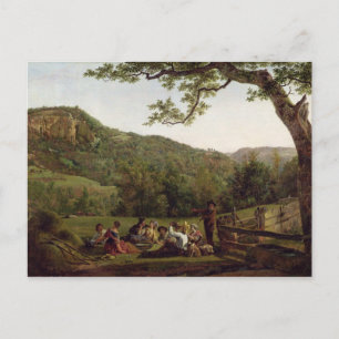 Haymaker, die vor Ort picken Postkarte