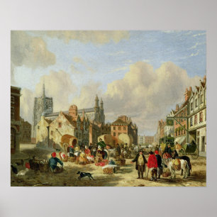 Haymarket, Norwich, 1825 (Öl auf Tafel) Poster