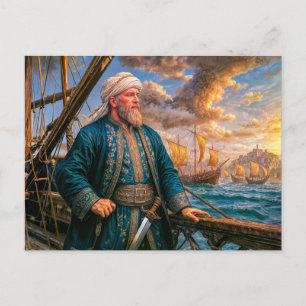 Hayreddin Barbarossa Marinekommandant Portrait Postkarte