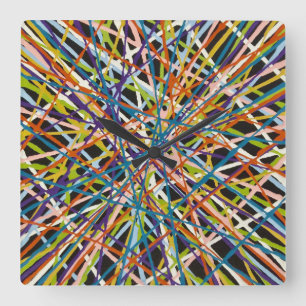 Haystack in der schwarzen Wand Quadratische Wanduhr