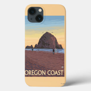 Haystack Rock Vintage Travel Poster Case-Mate iPhone Hülle