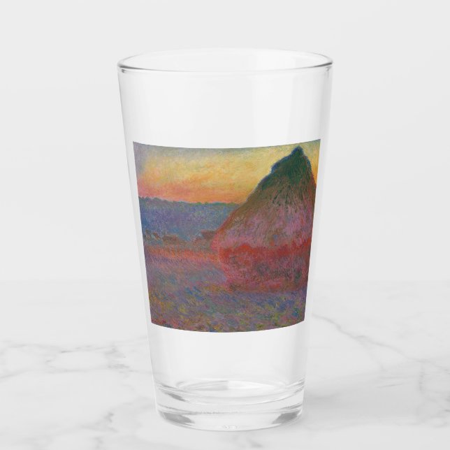 Haystacks (von Claude Monet) Glas (Vorderseite)