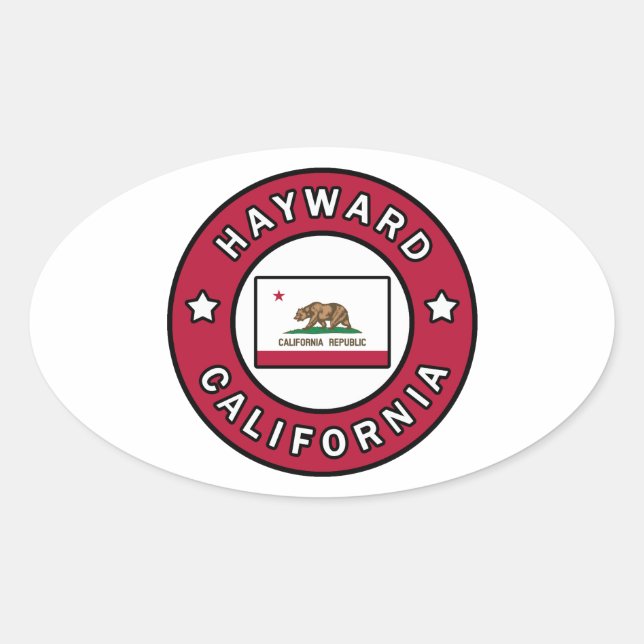 Hayward California Ovaler Aufkleber (Vorderseite)