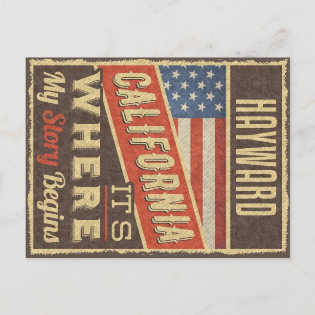 Hayward California Postkarte (Vorderseite)