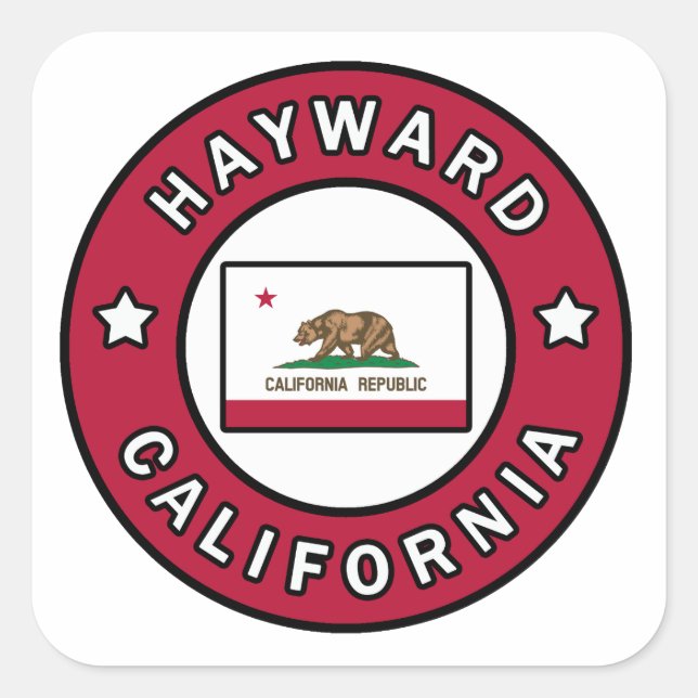 Hayward California Quadratischer Aufkleber (Vorderseite)