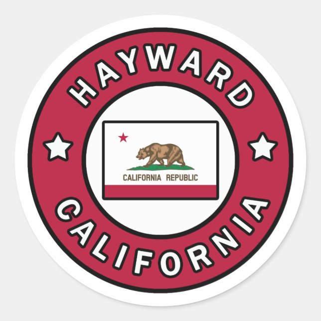 Hayward California Runder Aufkleber (Vorderseite)