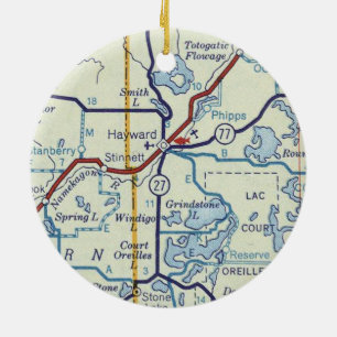 Hayward WI Alte Karte Keramik Ornament