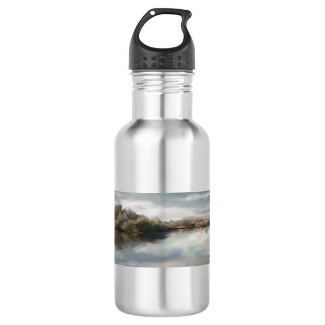 HAZ93 Fluss Fields.tif Edelstahlflasche (Vorderseite)