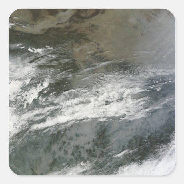 Haze über der China Quadratischer Aufkleber (Vorderseite)
