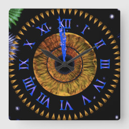 Hazel Midnight Clock Quadratische Wanduhr