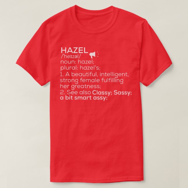 Hazel Name Hazel Definition Hazel weibliche Name H T-Shirt (Design vorne)