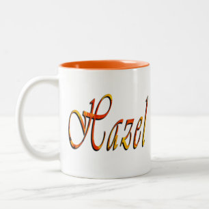Hazel, Nom, Logo, Mug Combo Orange