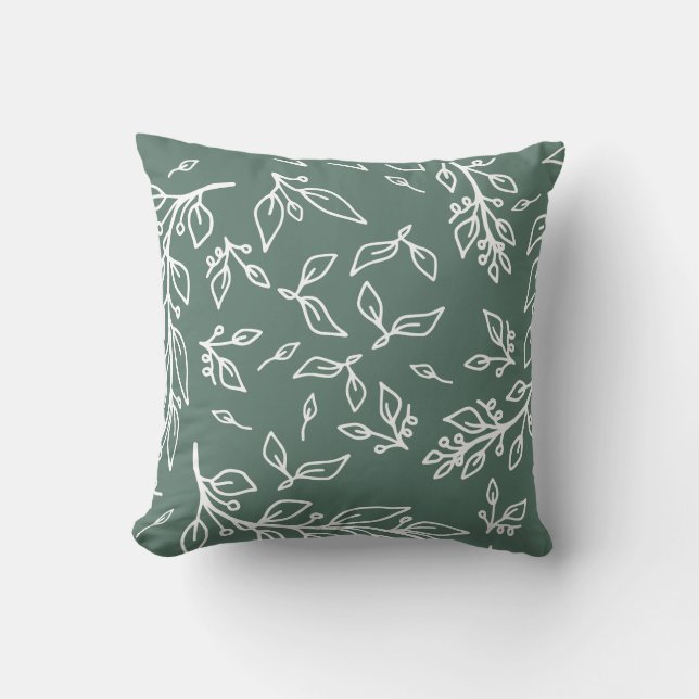 Hazel Spring Green Floral Kissen (Vorderseite)