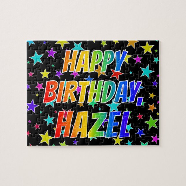 "HAZEL" Vorname, Spaß "GLÜCKLICHER GEBURTSTAG" (Horizontal)