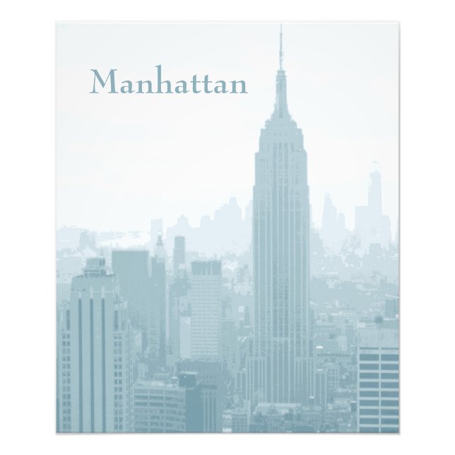 Hazy Blue New York City Skyline Manhattan Fotodruck (Vorne)