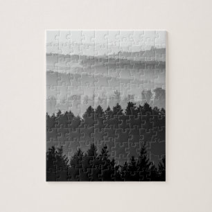 Hazy Forest Hills Schwarz-Weiß Landschaft Foto