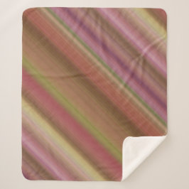 Hazy Garden Pink, Brown und Green Stripe Sherpadecke