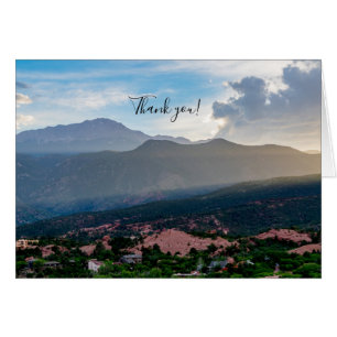 Hazy Pikes Peak Sunset Carte de remerciements