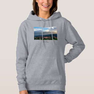 Hazy Pikes Peak Sunset Frauen Hoodie