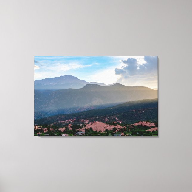 Hazy Pikes Peak Sunset Leinwand (Vorderseite)