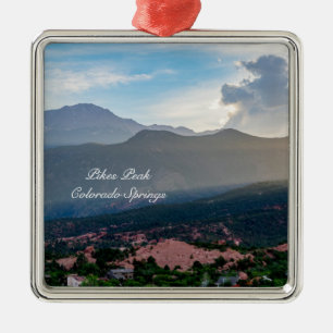 Hazy Pikes Peak Sunset Premium Ornament Aus Metall