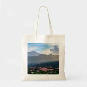 Hazy Pikes Peak Sunset Tote Bag Tragetasche