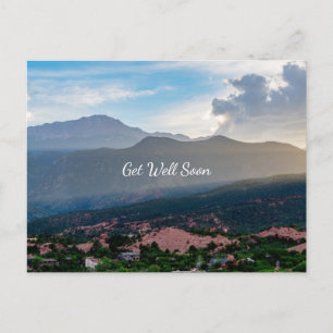 Hazy Pikes Peak Sunset wird bald gut Postkarte