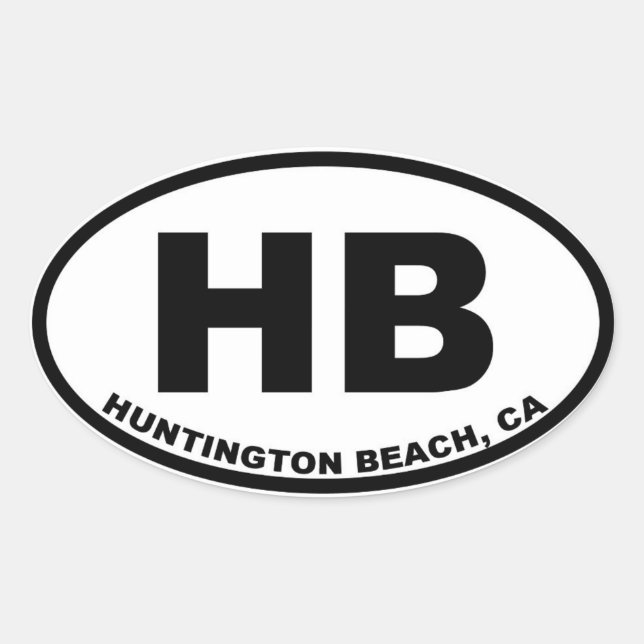 HB Huntington Beach Ovaler Aufkleber (Vorderseite)