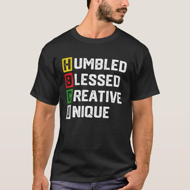 HBCU Apparel African Humbled Blessed Creative Uniq T-Shirt (Vorderseite)