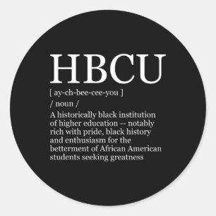 HBCU Colleges und Universitäten Schwarzer Geschich Runder Aufkleber