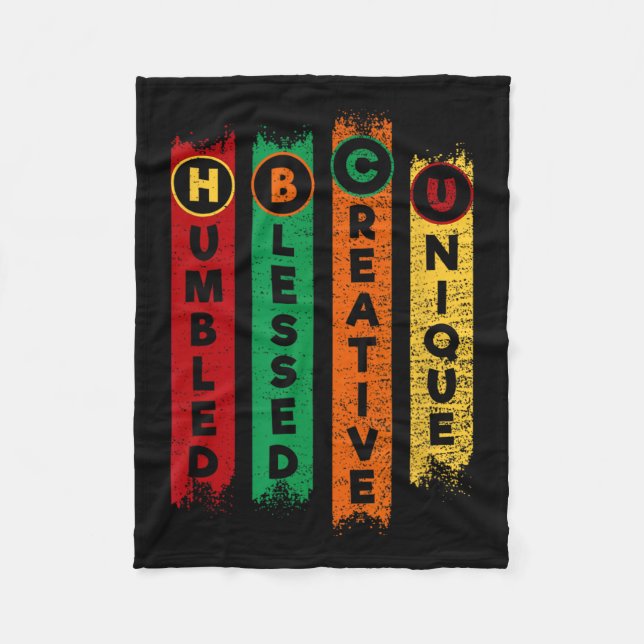 Hbcu Humbled Selige, einzigartige Schwarze Uni Fleecedecke (Vorderseite)