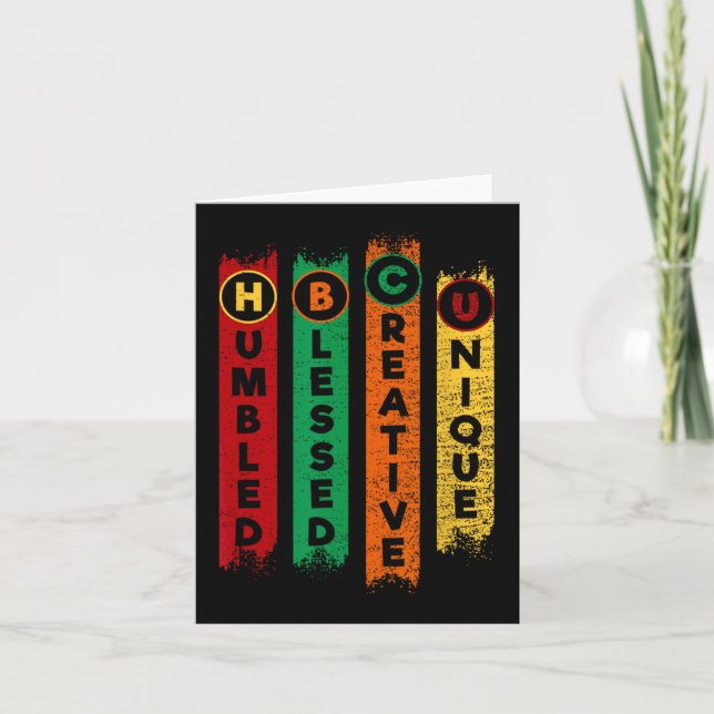 Hbcu Humbled Selige, einzigartige Schwarze Uni Karte (Vorderseite)