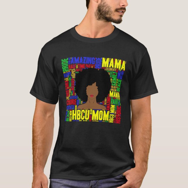 HBCU Mom Mama Afro T-Shirt (Vorderseite)