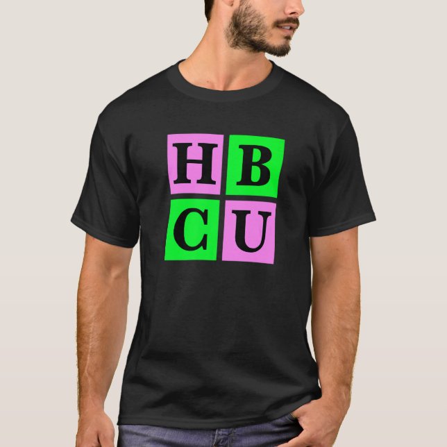 HBCU Pink and Green Blocks Love   T-Shirt (Vorderseite)