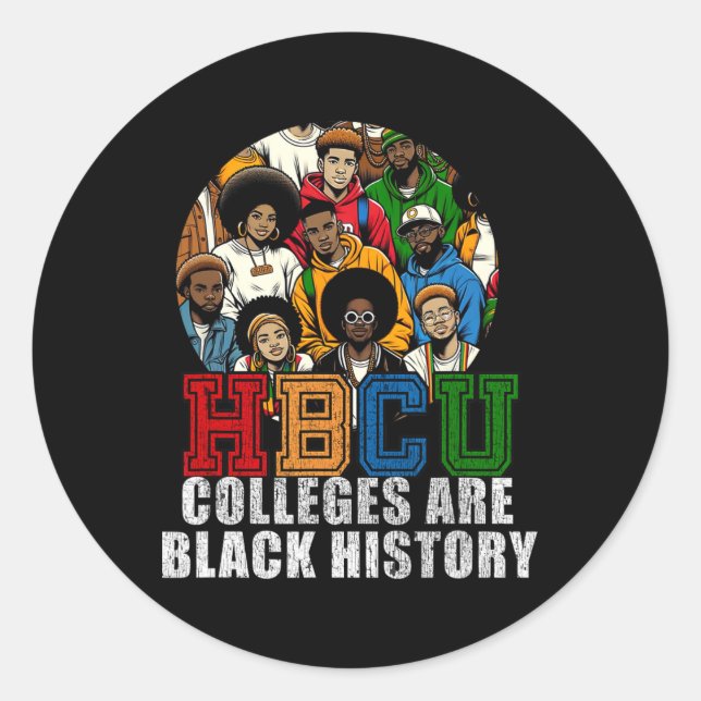 Hbcu-Unis sind Schwarzgeschichte Monat Runder Aufkleber (Vorderseite)