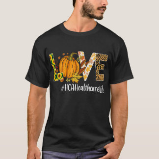 HCA Healthcare Liebe Fall Pumpkin Leopard T-Shirt