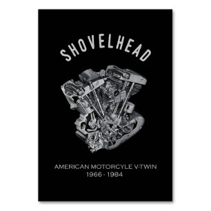HD Motorrad Vtwin Shovelhead Motor Zeichnend Fahrr Tischnummer