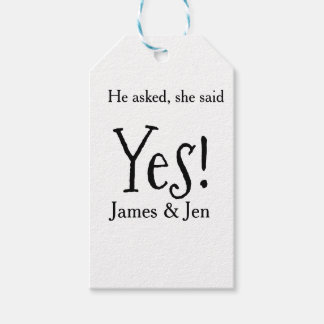 He asked she said yes engagement party name simple geschenkanhänger