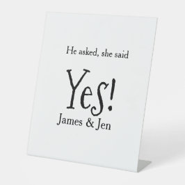 He asked she said yes engagement party name simple sockelschild