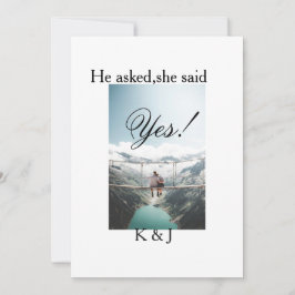 He asked she said yes engagement photo name stylis einladung