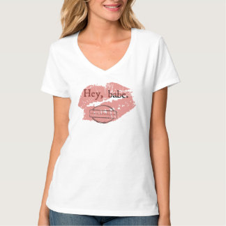 He, Baby. Weißer T - Shirt. (L) T-Shirt